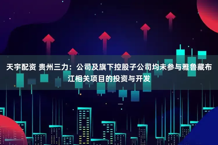 天宇配资 贵州三力：公司及旗下控股子公司均未参与雅鲁藏布江相关项目的投资与开发